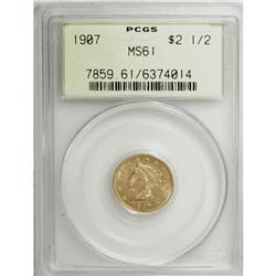 1907 $2 1/2 MS61 PCGS