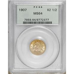 1907 $2 1/2 MS64 PCGS
