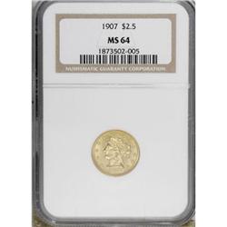 1907 $2 1/2 MS64 NGC