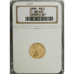 1908 $2 1/2 MS62 NGC