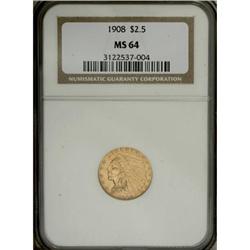 1908 $2 1/2 MS64 NGC