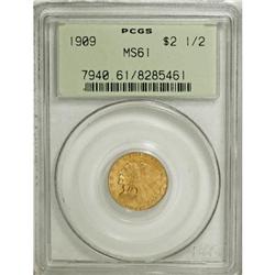 1909 $2 1/2 MS61 PCGS