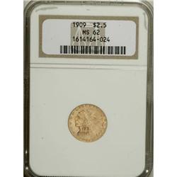 1909 $2 1/2 MS62 NGC