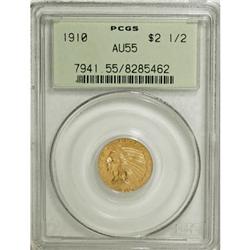 1910 $2 1/2 AU55 PCGS