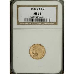 1925-D $2 1/2 MS61 NGC