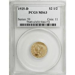1925-D $2 1/2 MS63 PCGS