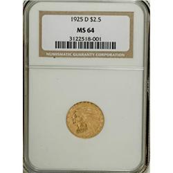 1925-D $2 1/2 MS64 NGC