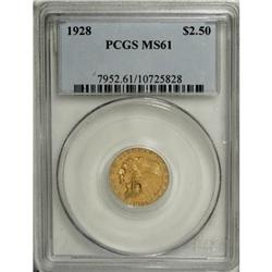 1928 $2 1/2 MS61 PCGS