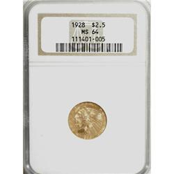 1928 $2 1/2 MS64 NGC