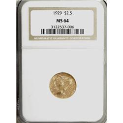 1929 $2 1/2 MS64 NGC