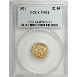 1929 $2 1/2 MS64 PCGS