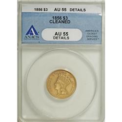 1856 $3 AU55 ANACS