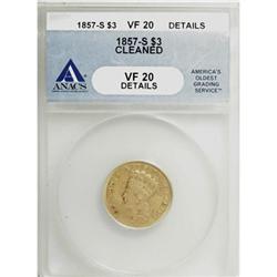 1857-S $3 VF20 ANACS