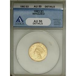 1863 $3 AU50 ANACS