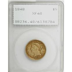 1848 $5 XF40 PCGS
