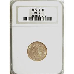 1879-S $5 MS61 NGC