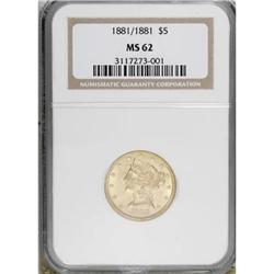 1881 $5 MS62 NGC