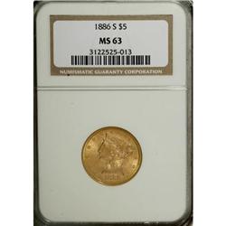 1886-S $5 MS63 NGC