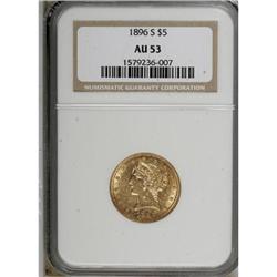 1896-S $5 AU53 NGC