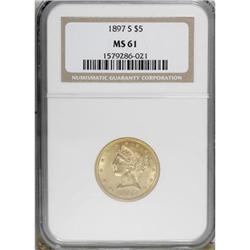 1897-S $5 MS61 NGC