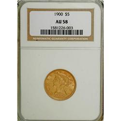 1900 $5 AU58 NGC