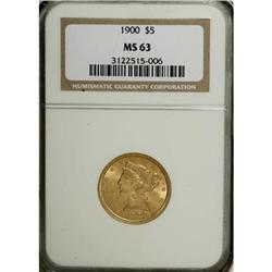 1900 $5 MS63 NGC