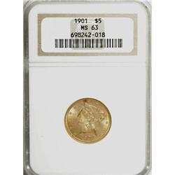 1901 $5 MS63 NGC