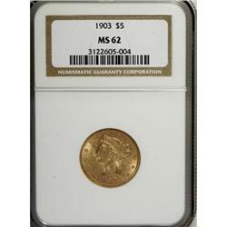 1903 $5 MS62 NGC