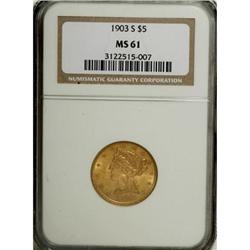 1903-S $5 MS61 NGC