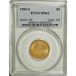 1903-S $5 MS61 PCGS