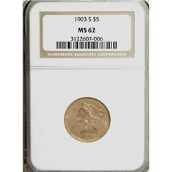 1903-S $5 MS62 NGC