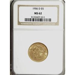 1906-D $5 MS62 NGC