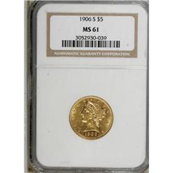 1906-S $5 MS61 NGC