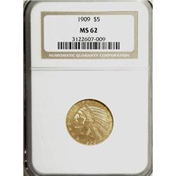 1909 $5 MS62 NGC