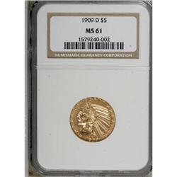 1909-D $5 MS61 NGC