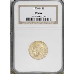1909-D $5 MS62 NGC