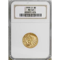 1909-D $5 MS62 NGC
