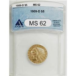 1909-D $5 MS62 ANACS