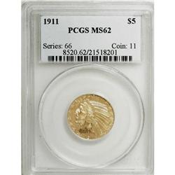 1911 $5 MS62 PCGS