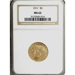 1911 $5 MS62 NGC