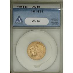 1911-S $5 AU50 ANACS