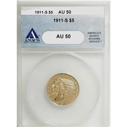 1911-S $5 AU50 ANACS