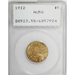 1912 $5 AU58 PCGS