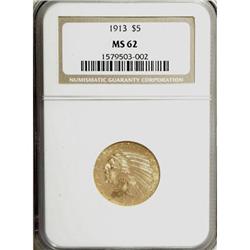 1913 $5 MS62 NGC