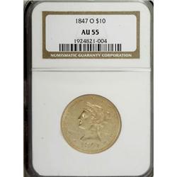 1847-O $10 AU55 NGC