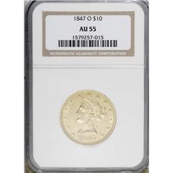 1847-O $10 AU55 NGC