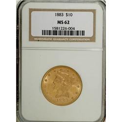 1883 $10 MS62 NGC