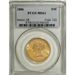 1886 $10 MS61 PCGS