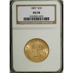 1897 $10 AU58 NGC