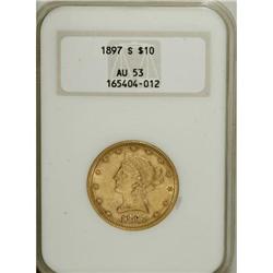 1897-S $10 AU53 NGC